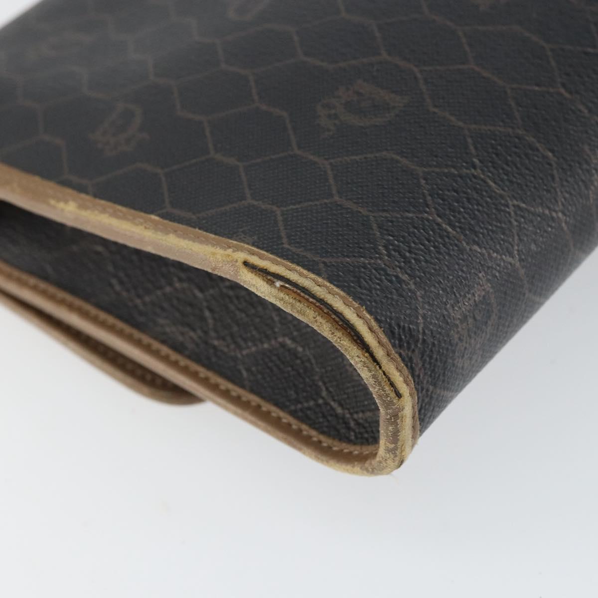Christian Dior Honeycomb Canvas Shoulder Bag PVC Black Auth 162117