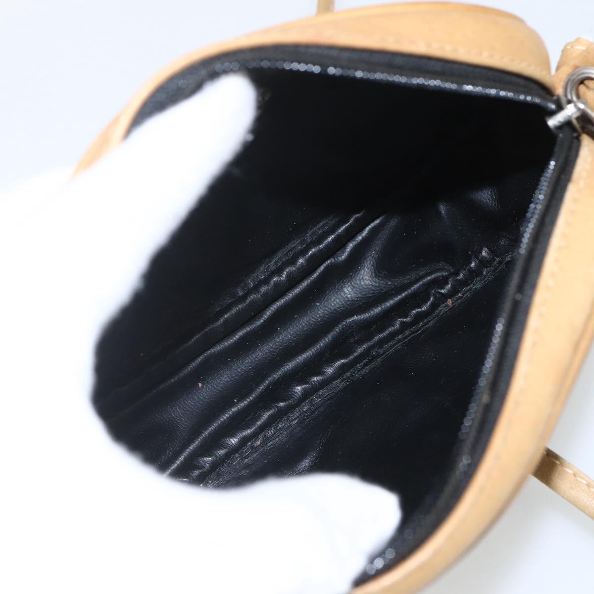 FENDI Zucchino Canvas Shoulder Bag Black Silver Auth 162122