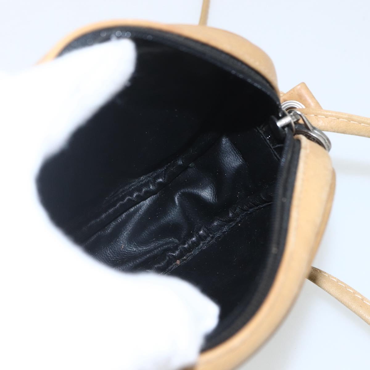 FENDI Zucchino Canvas Shoulder Bag Black Silver Auth 162122