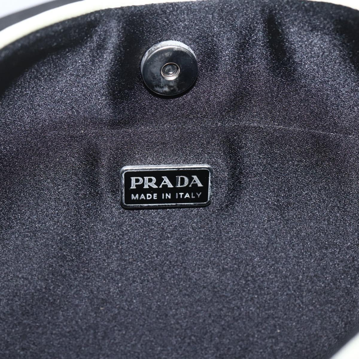PRADA Shoulder Bag Nylon Beige Silver Auth 162128