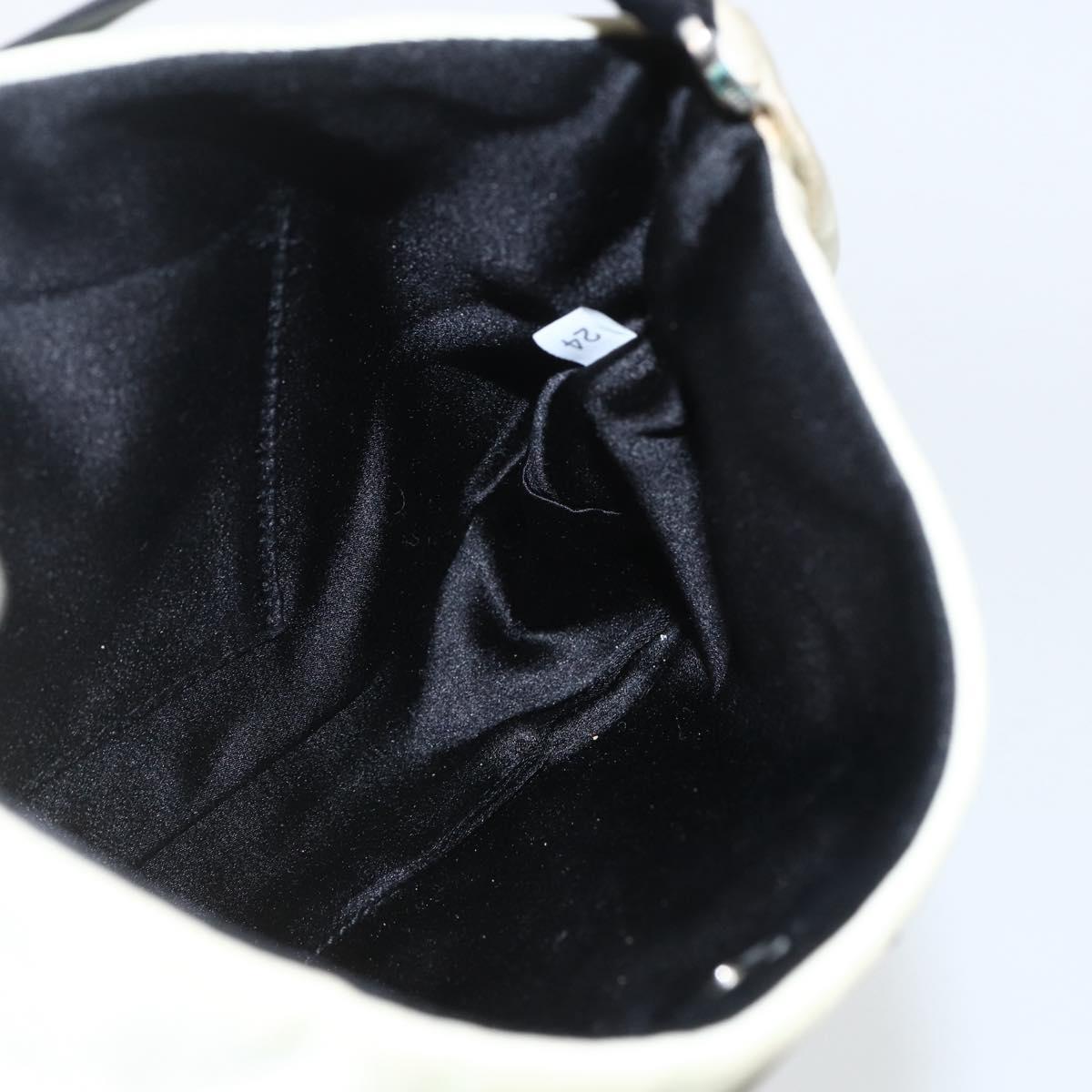 PRADA Shoulder Bag Nylon Beige Silver Auth 162128
