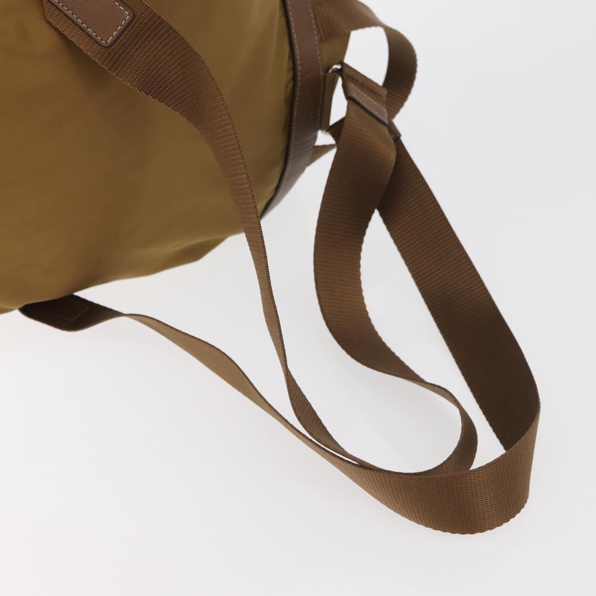 PRADA Backpack Nylon Beige Silver Auth 162129