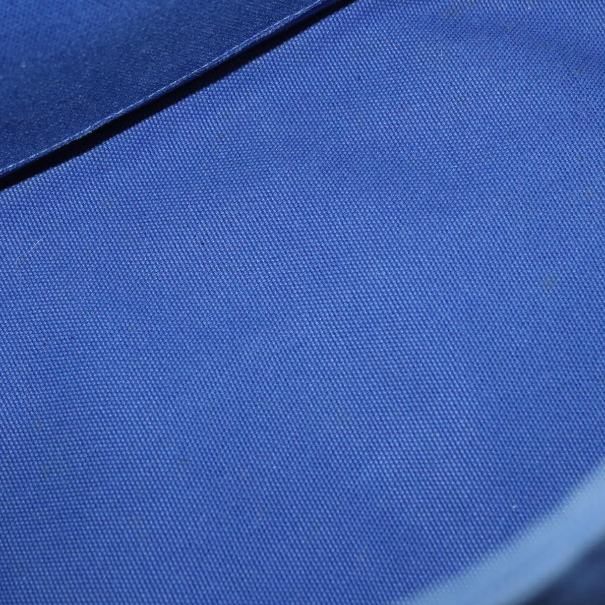 PRADA Canapa MM Hand Bag Canvas Blue Gold Auth 162140