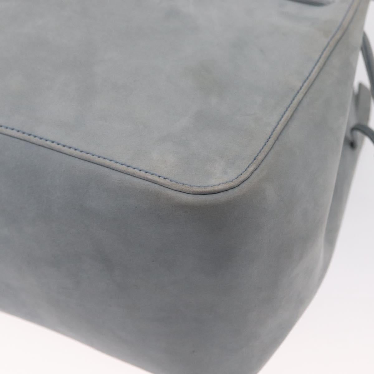 Salvatore Ferragamo Tote Bag Suede Blue Silver Auth 162145