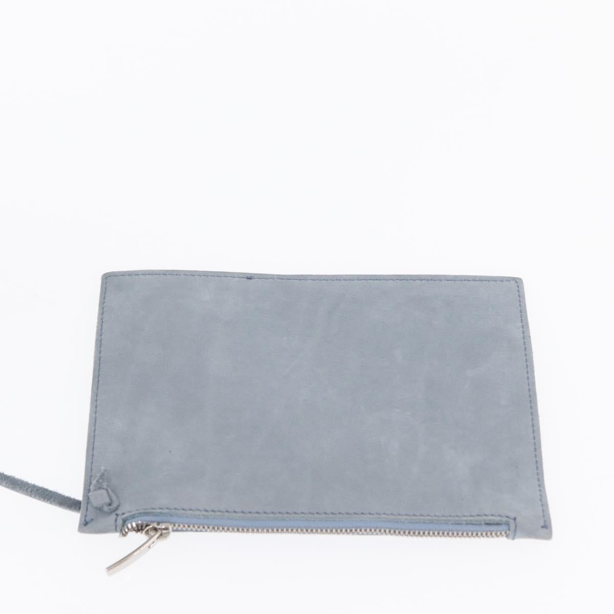 Salvatore Ferragamo Tote Bag Suede Blue Silver Auth 162145
