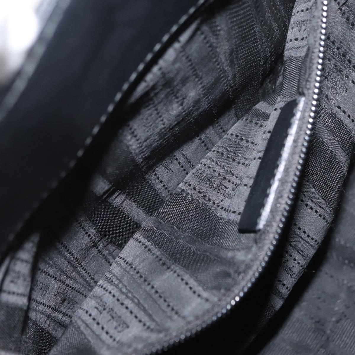 Salvatore Ferragamo Gancini Tote Bag Leather 2way Black Gold Auth 162147