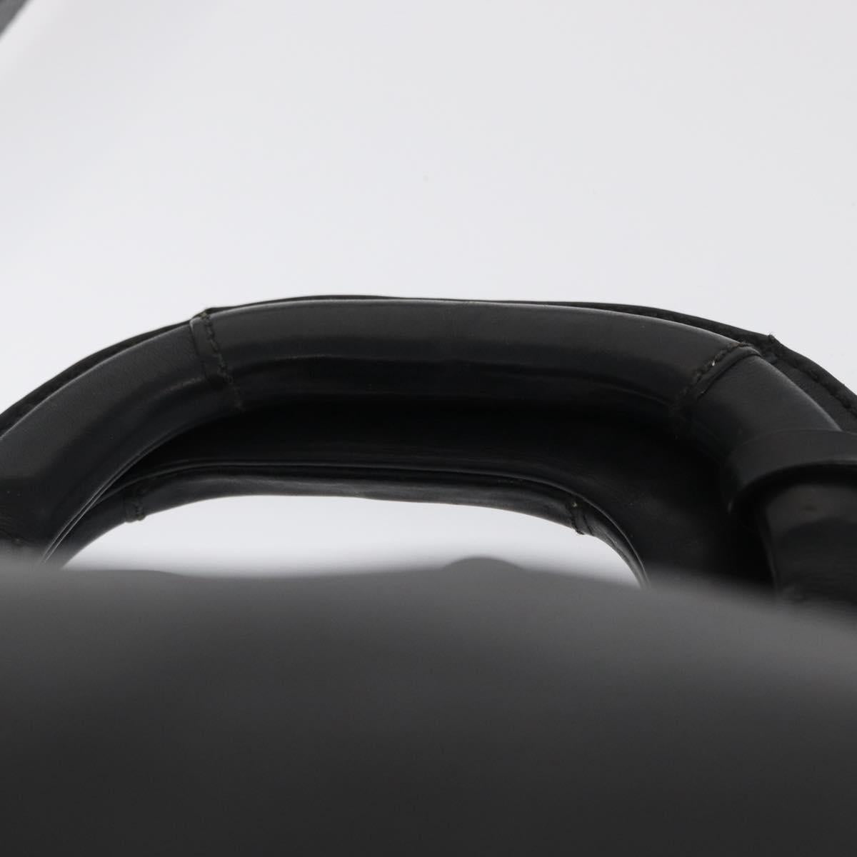 Salvatore Ferragamo Gancini Tote Bag Leather 2way Black Gold Auth 162147