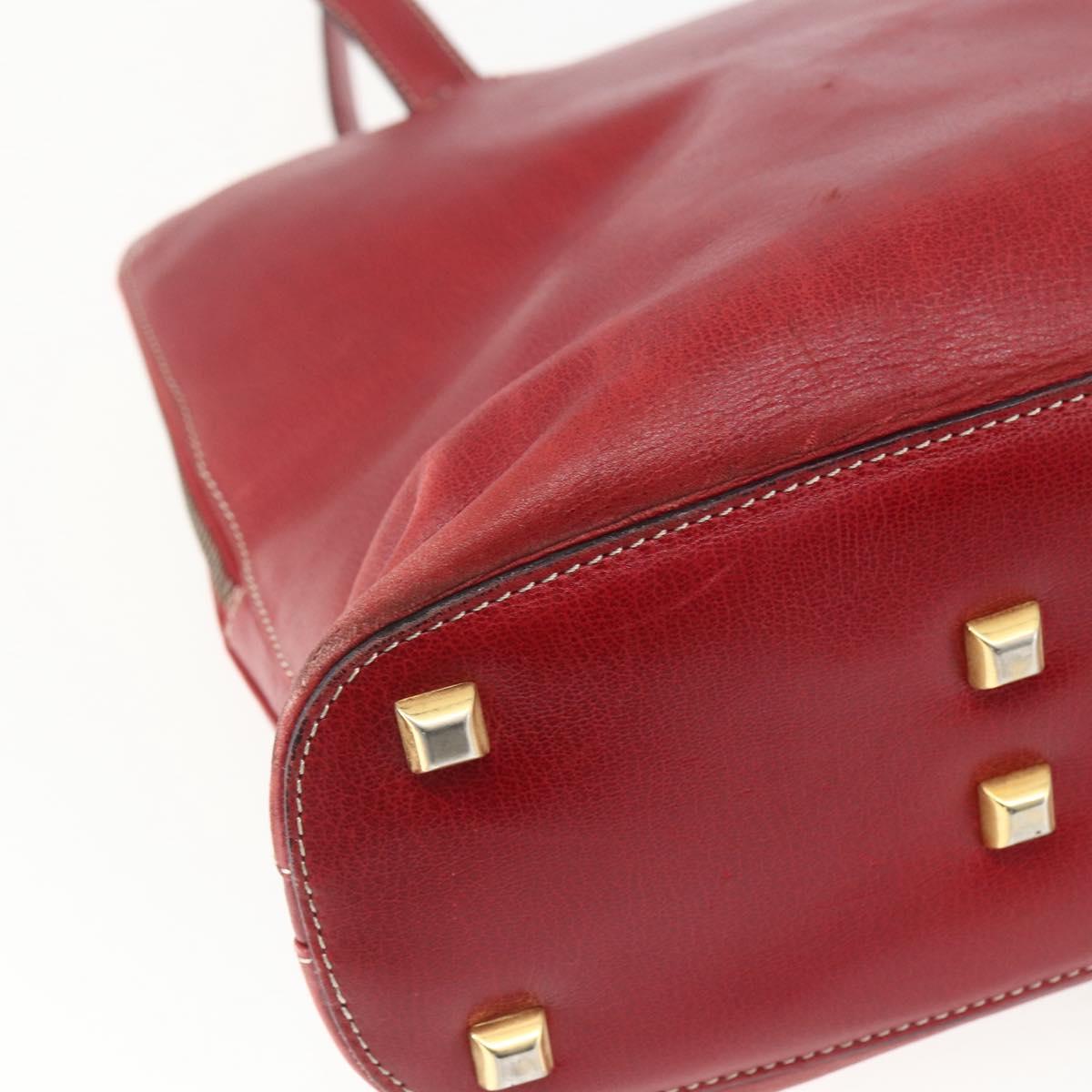 Salvatore Ferragamo Shoulder Bag Leather Red Gold Auth 162152