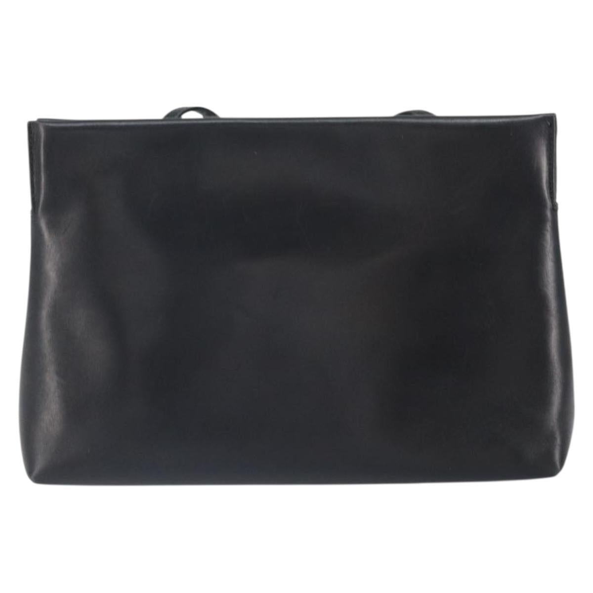 Salvatore Ferragamo Vala Shoulder Bag Leather Black Gold Auth 162154