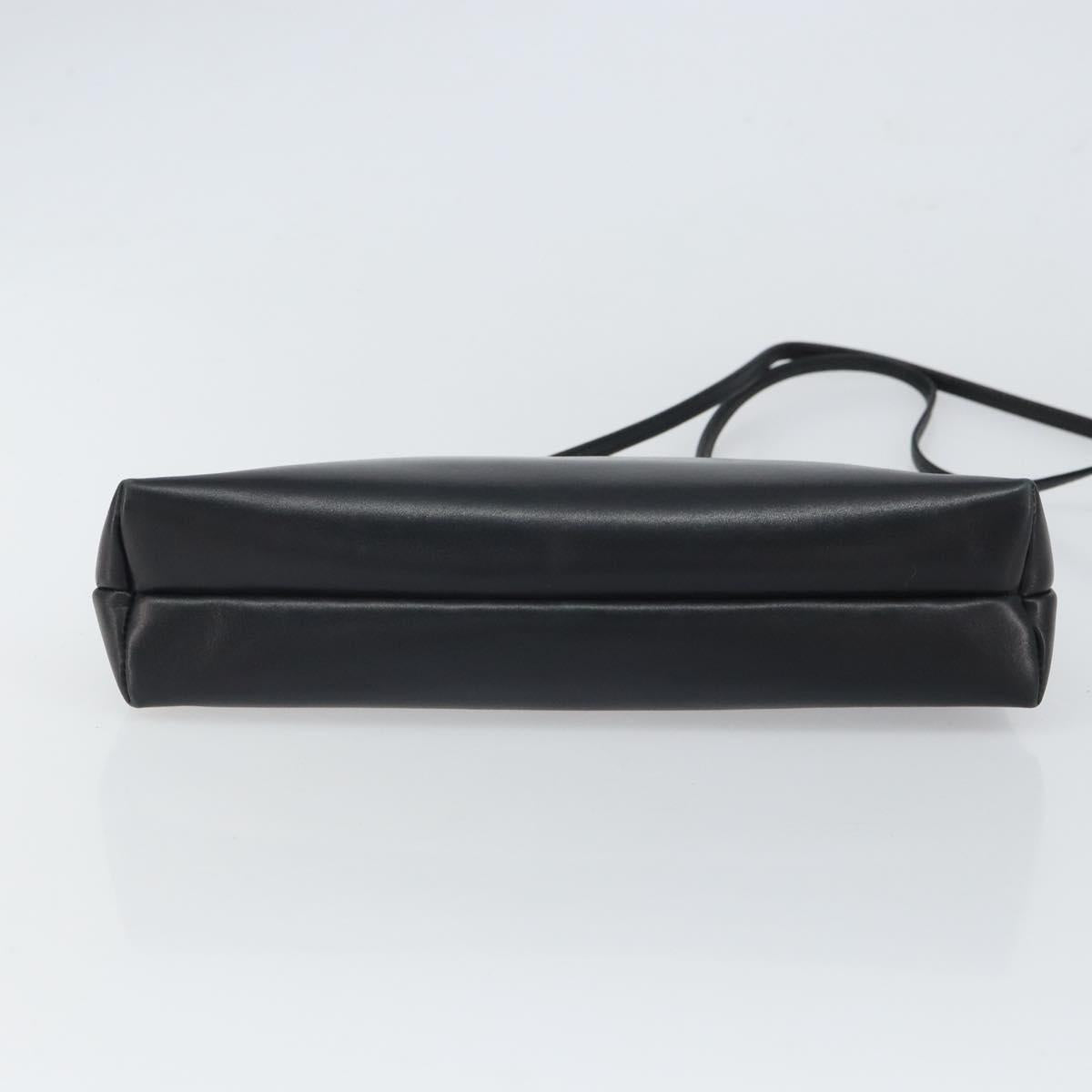 Salvatore Ferragamo Vala Shoulder Bag Leather Black Gold Auth 162154