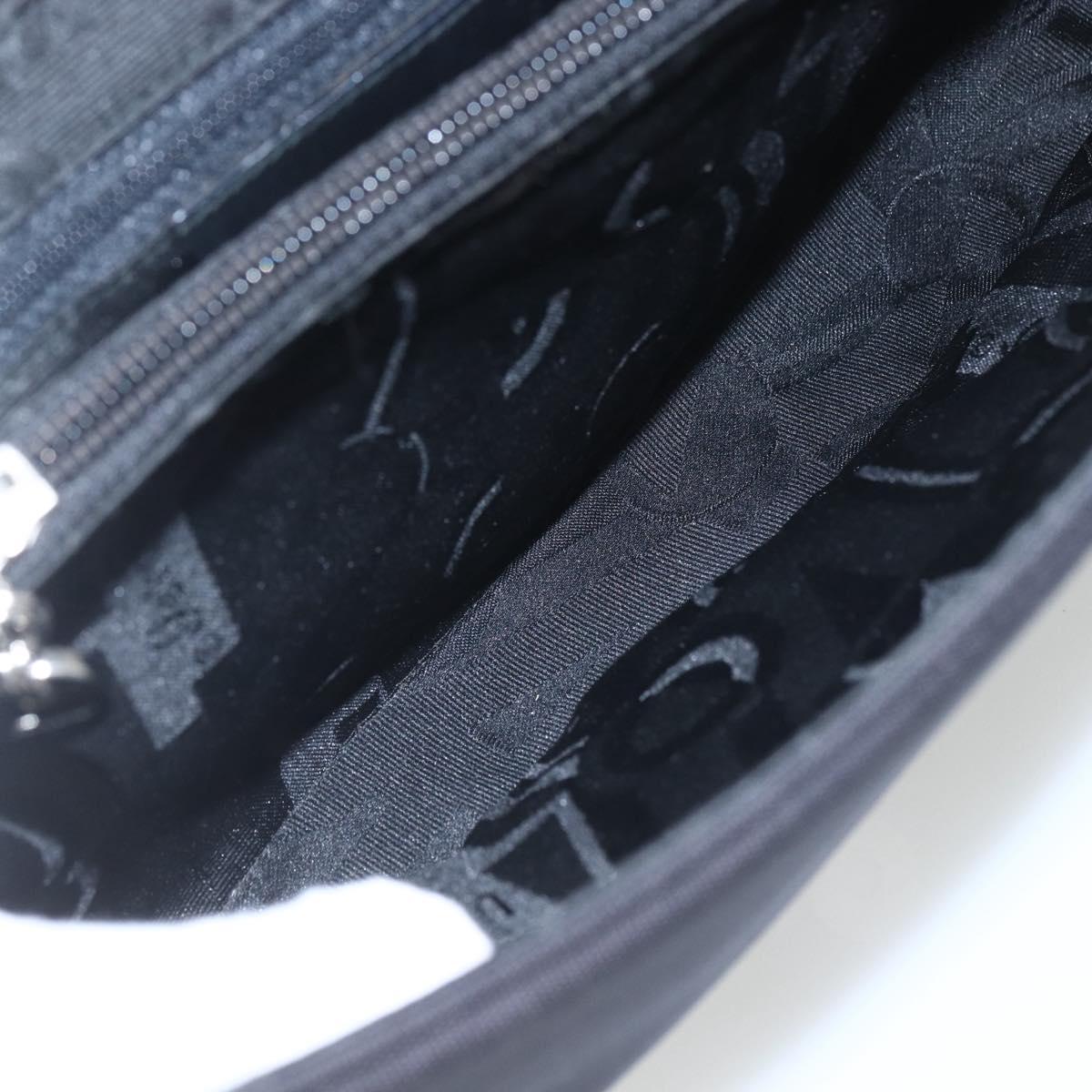 Salvatore Ferragamo Vala Shoulder Bag Nylon Black Silver Auth 162155
