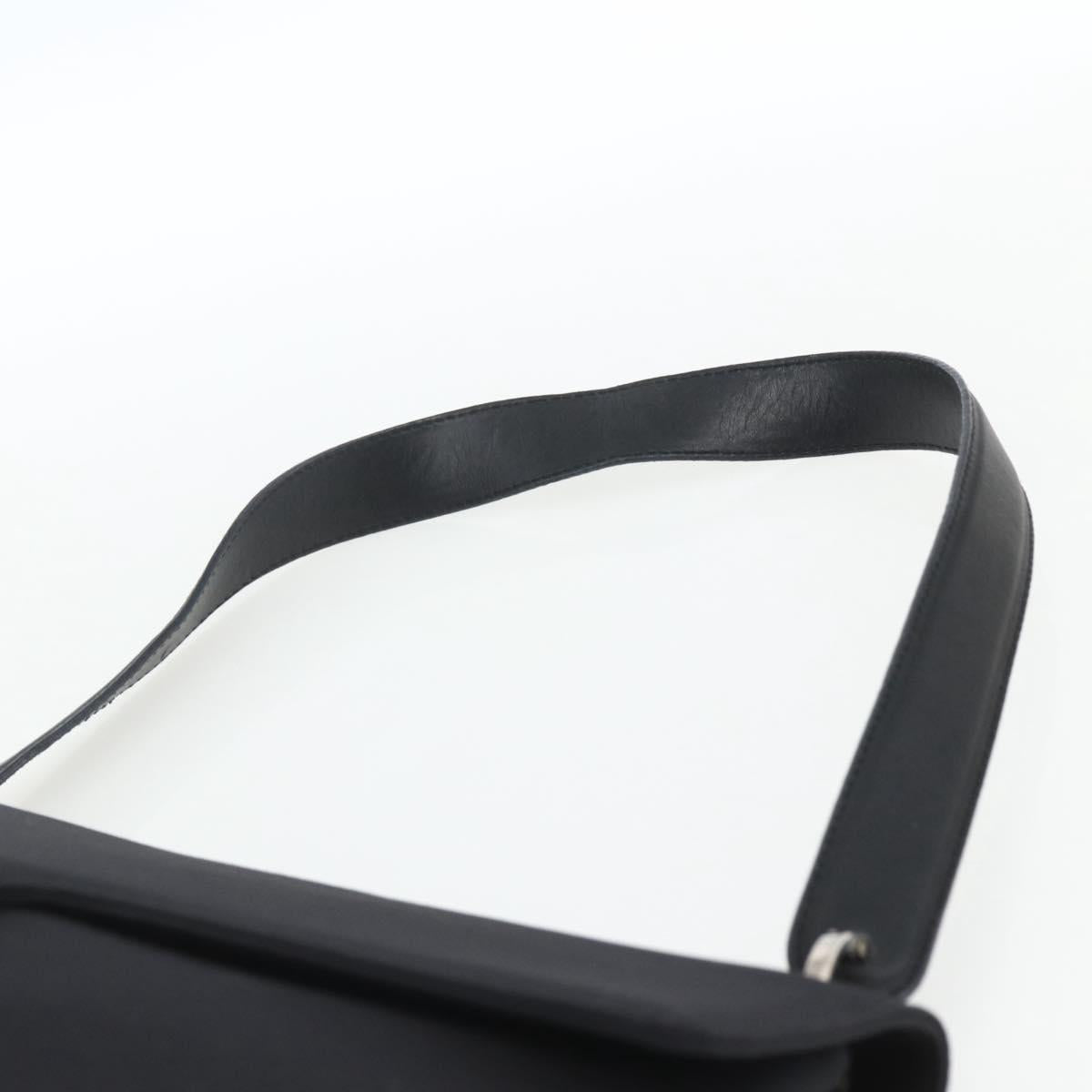 Salvatore Ferragamo Vala Shoulder Bag Nylon Black Silver Auth 162155