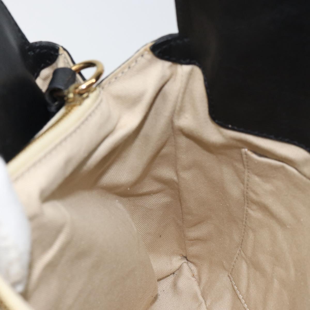 Chloe Irene Hand Bag Leather Black Gold Auth 162156