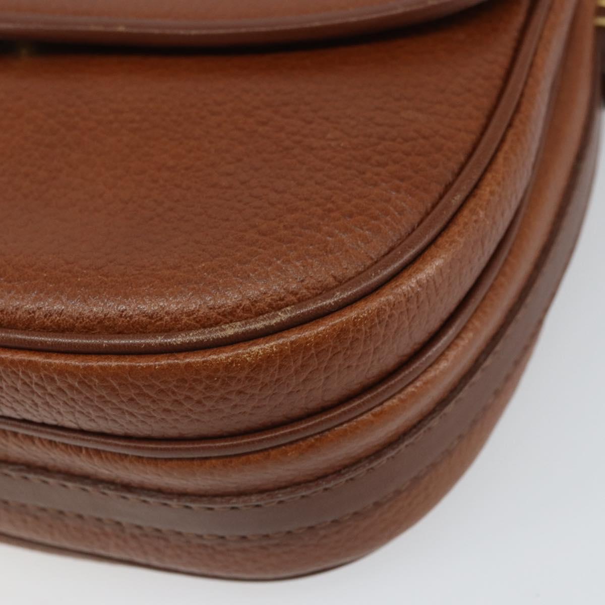 Burberrys Shoulder Bag Leather Brown Gold Auth 162159