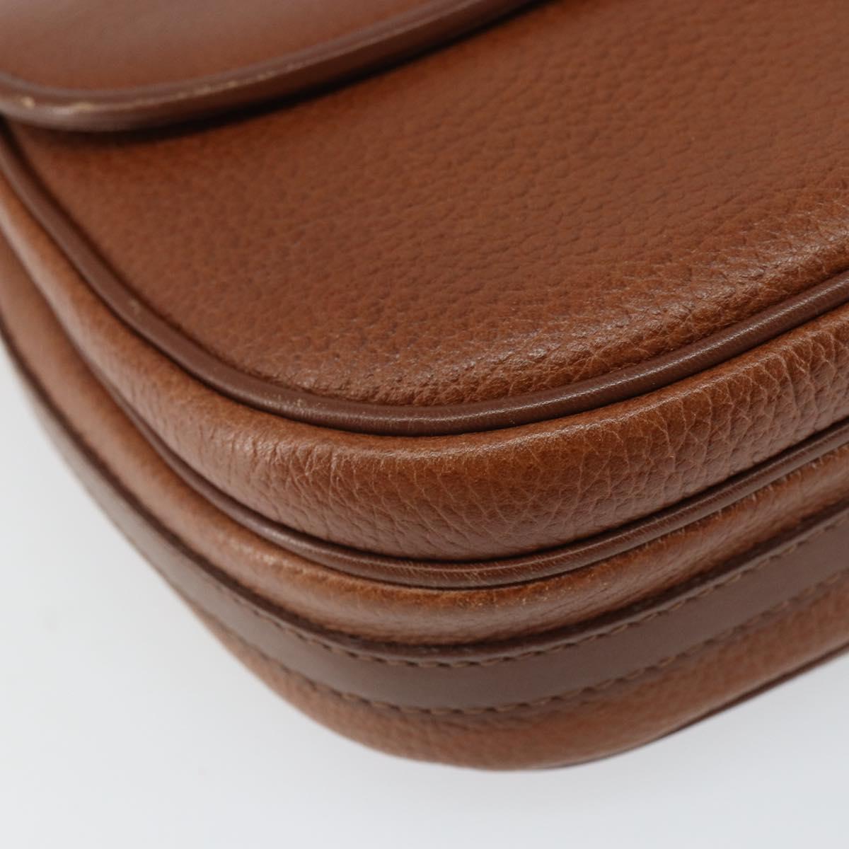 Burberrys Shoulder Bag Leather Brown Gold Auth 162159