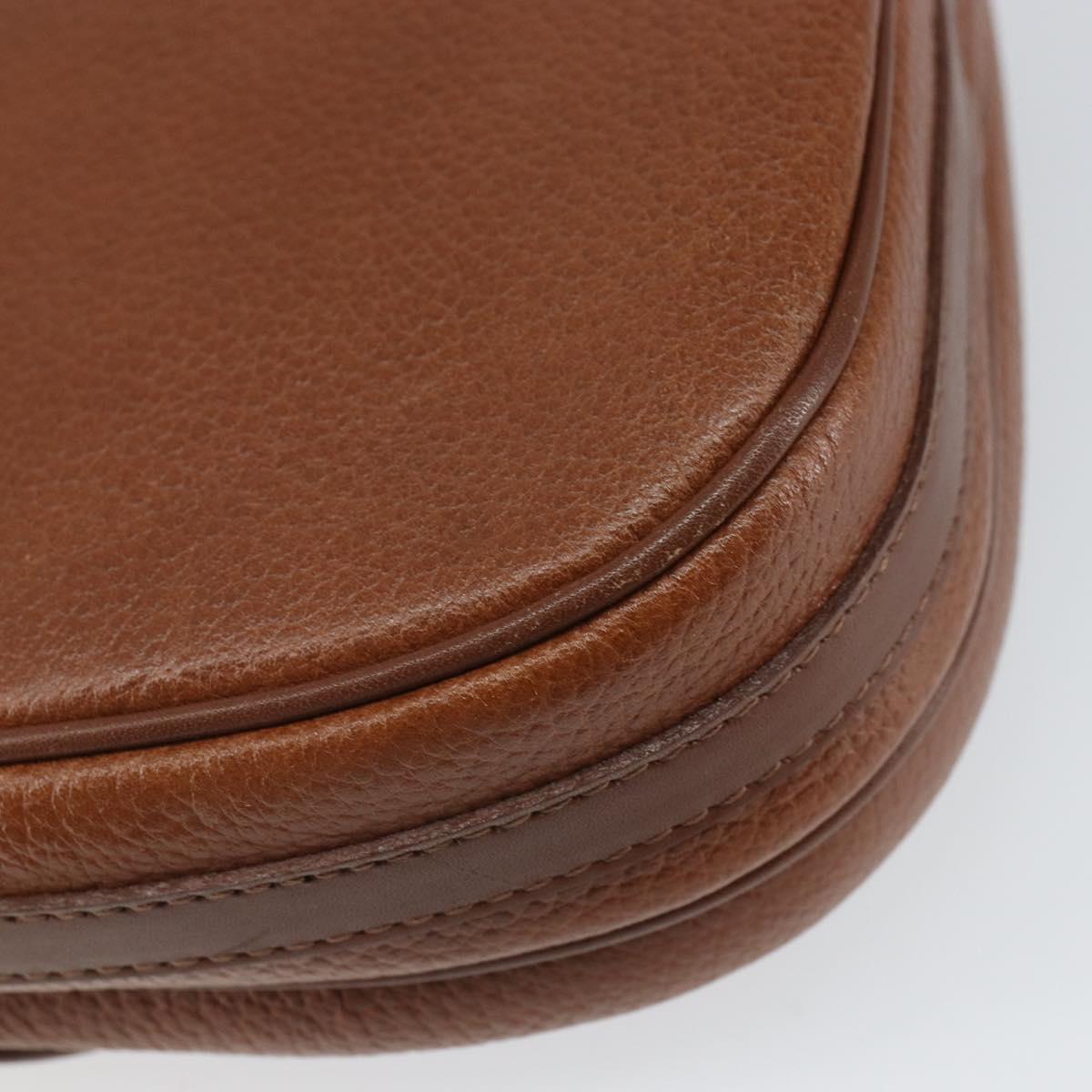 Burberrys Shoulder Bag Leather Brown Gold Auth 162159