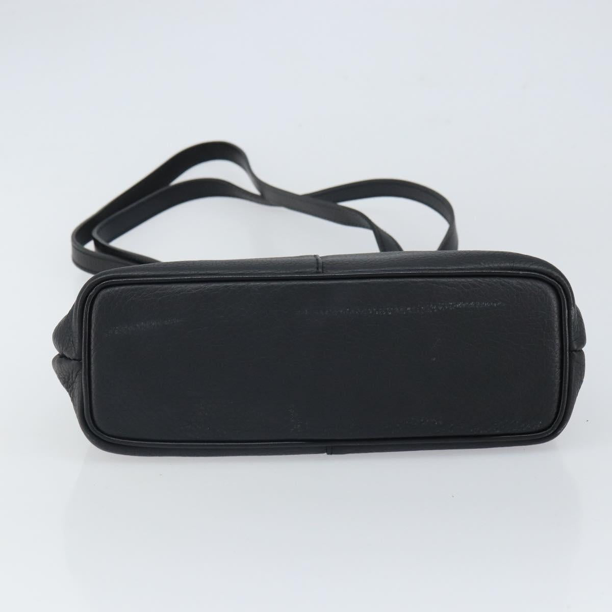 Burberrys Shoulder Bag Leather Black Gold Auth 162160