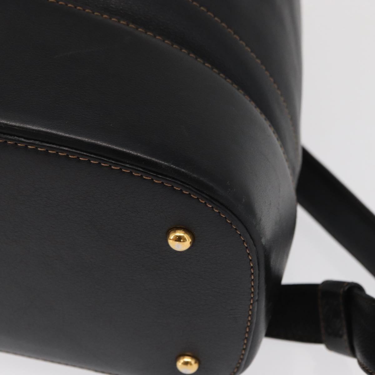 LOEWE Anton Backpack Leather Black Gold Auth 162164
