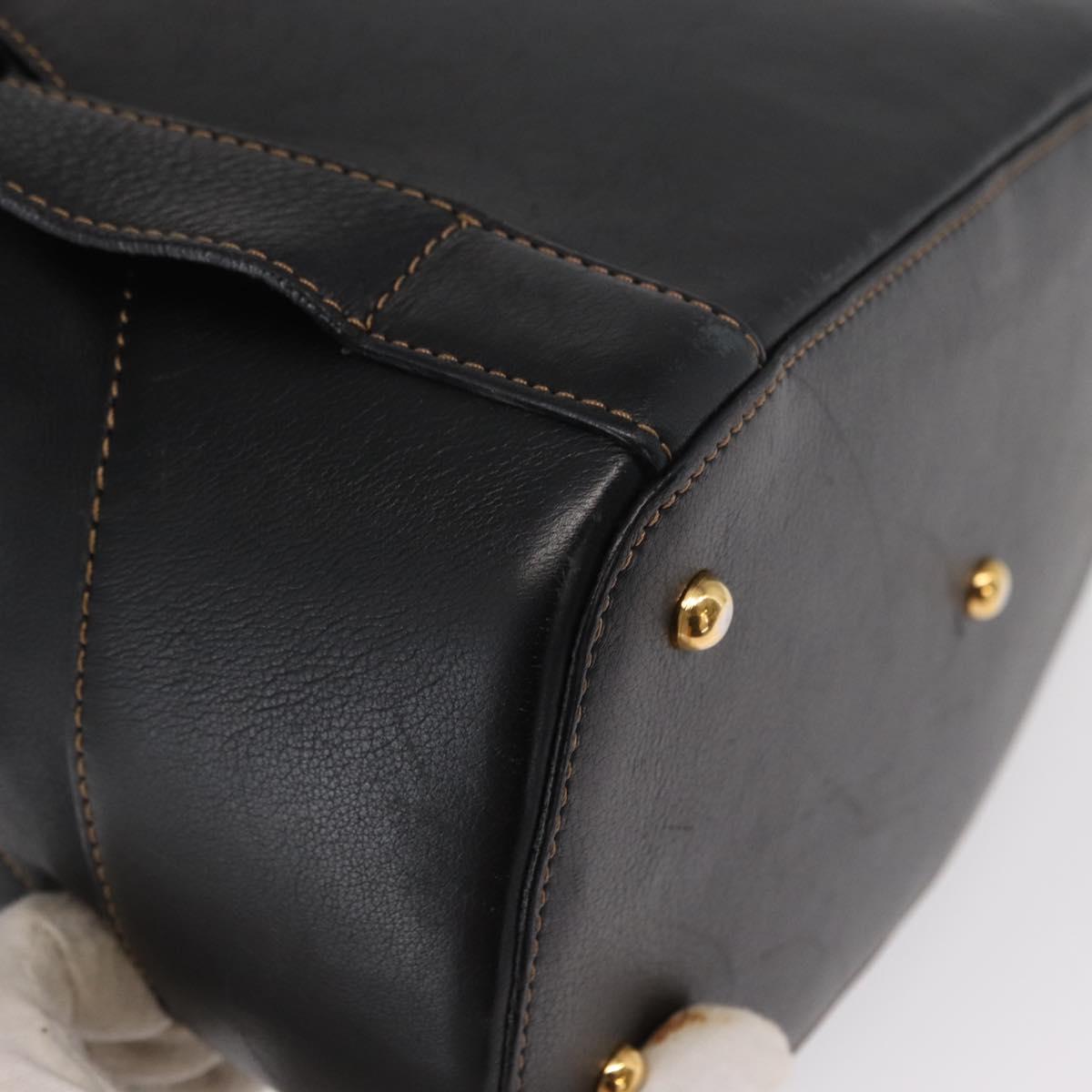 LOEWE Anton Backpack Leather Black Gold Auth 162164