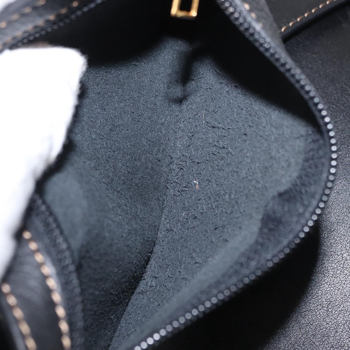 LOEWE Anton Backpack Leather Black Gold Auth 162164
