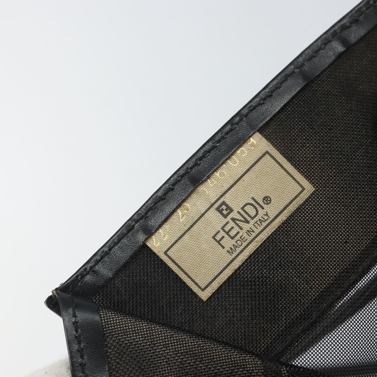 FENDI Mesh Tote Bag Nylon Black Gold Auth 162172