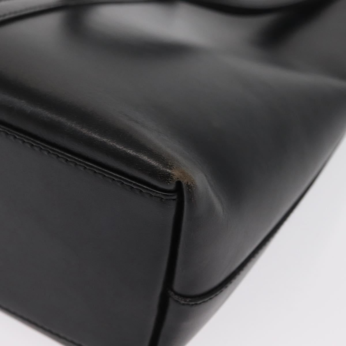 GUCCI Jackie Shoulder Bag Leather Black Silver 001 3875 Auth 162181