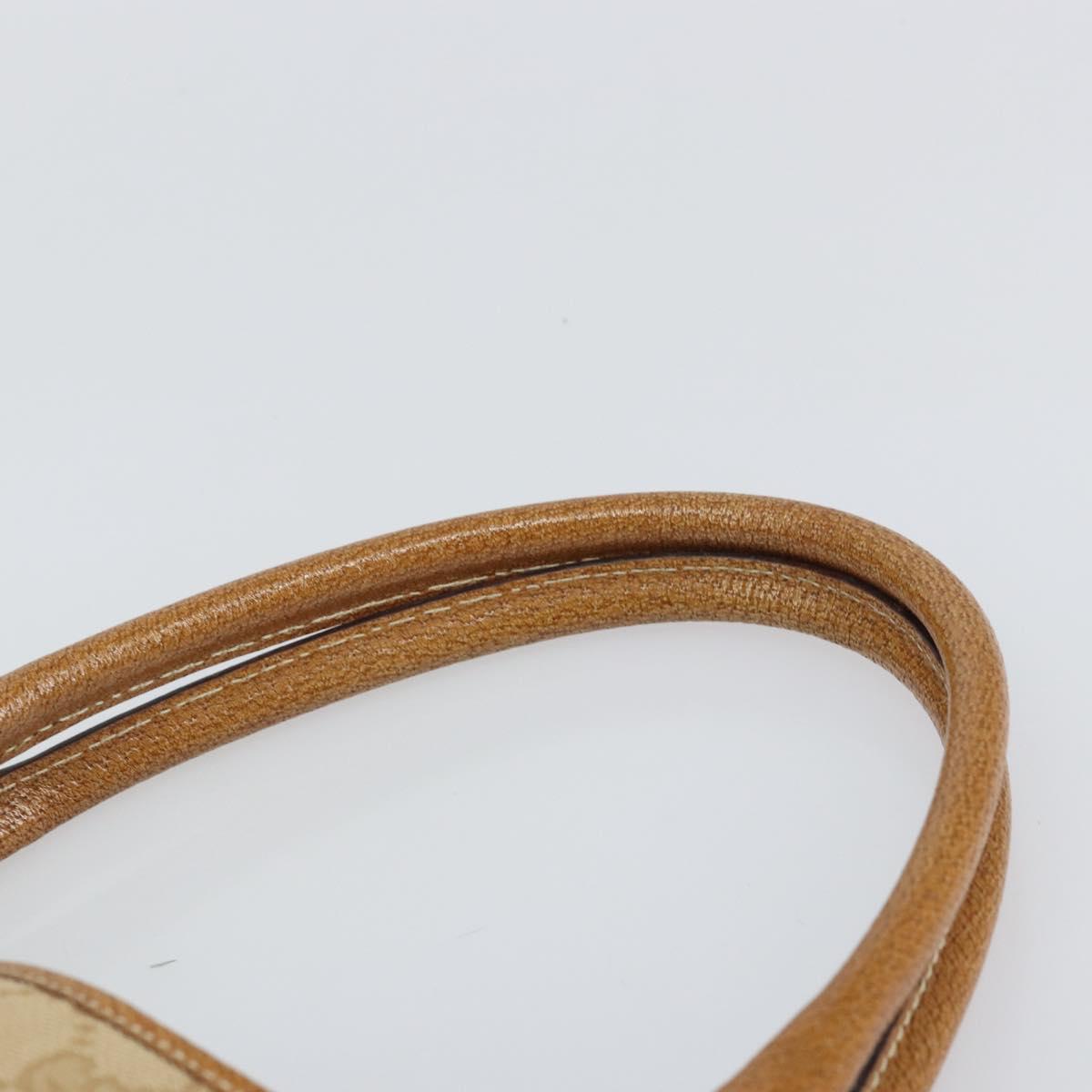 GUCCI GG Canvas Hand Bag Beige Silver 113015 Auth 162185