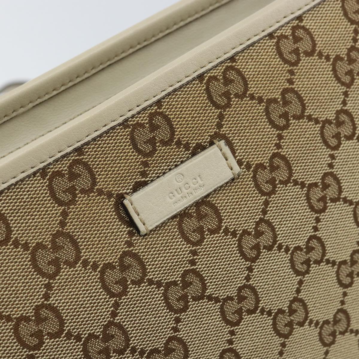 GUCCI GG Canvas Shoulder Bag Beige Gold 388924 Auth 162188