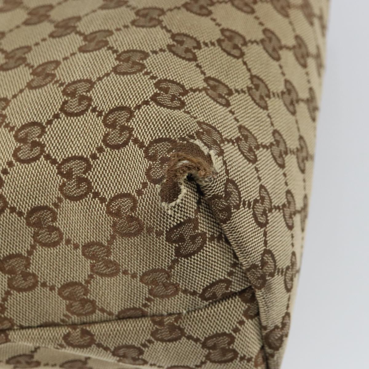 GUCCI GG Canvas Web Sherry Line Shoulder Bag Beige Silver 189751 Auth 162190