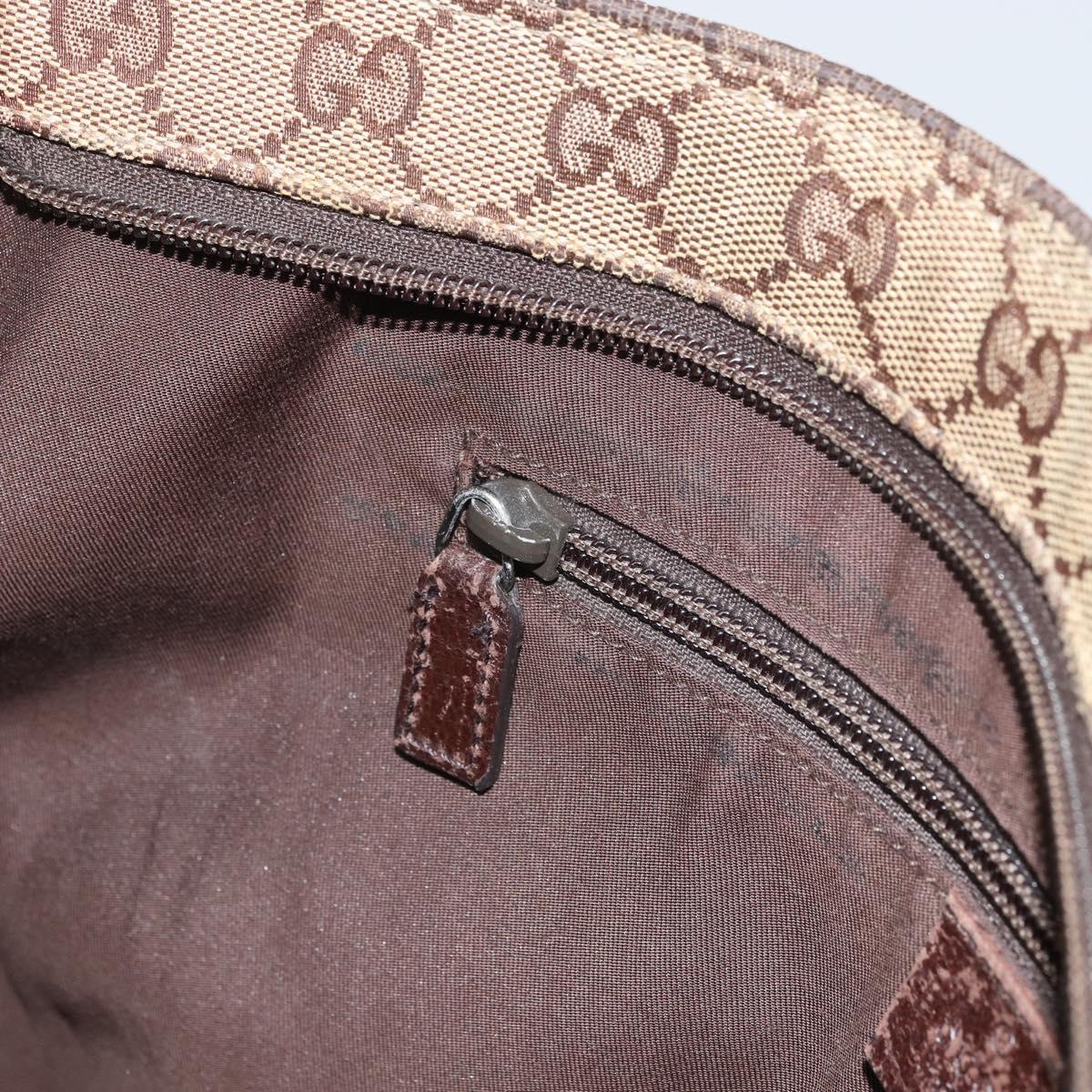 GUCCI GG Canvas Web Sherry Line Shoulder Bag Beige Silver 189751 Auth 162190