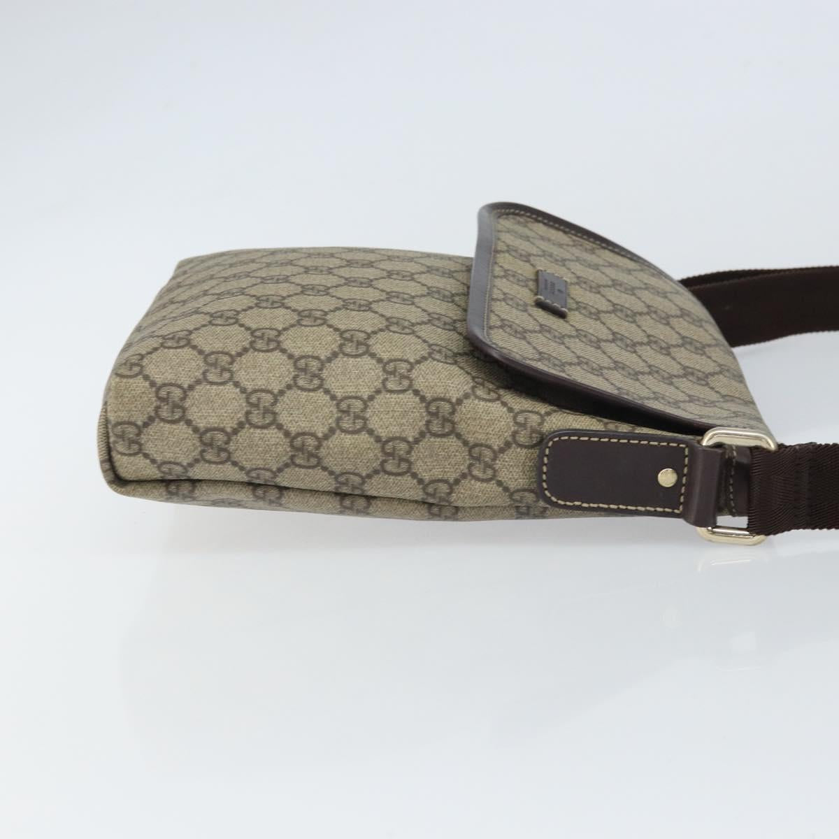 GUCCI GG Supreme Shoulder Bag PVC Beige Gold 223666 Auth 162192