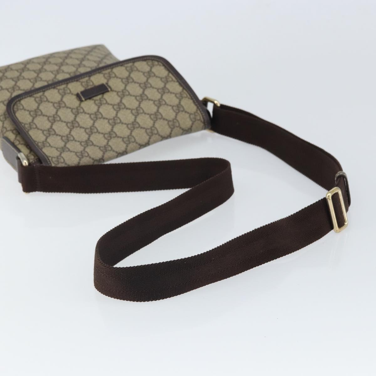 GUCCI GG Supreme Shoulder Bag PVC Beige Gold 223666 Auth 162192
