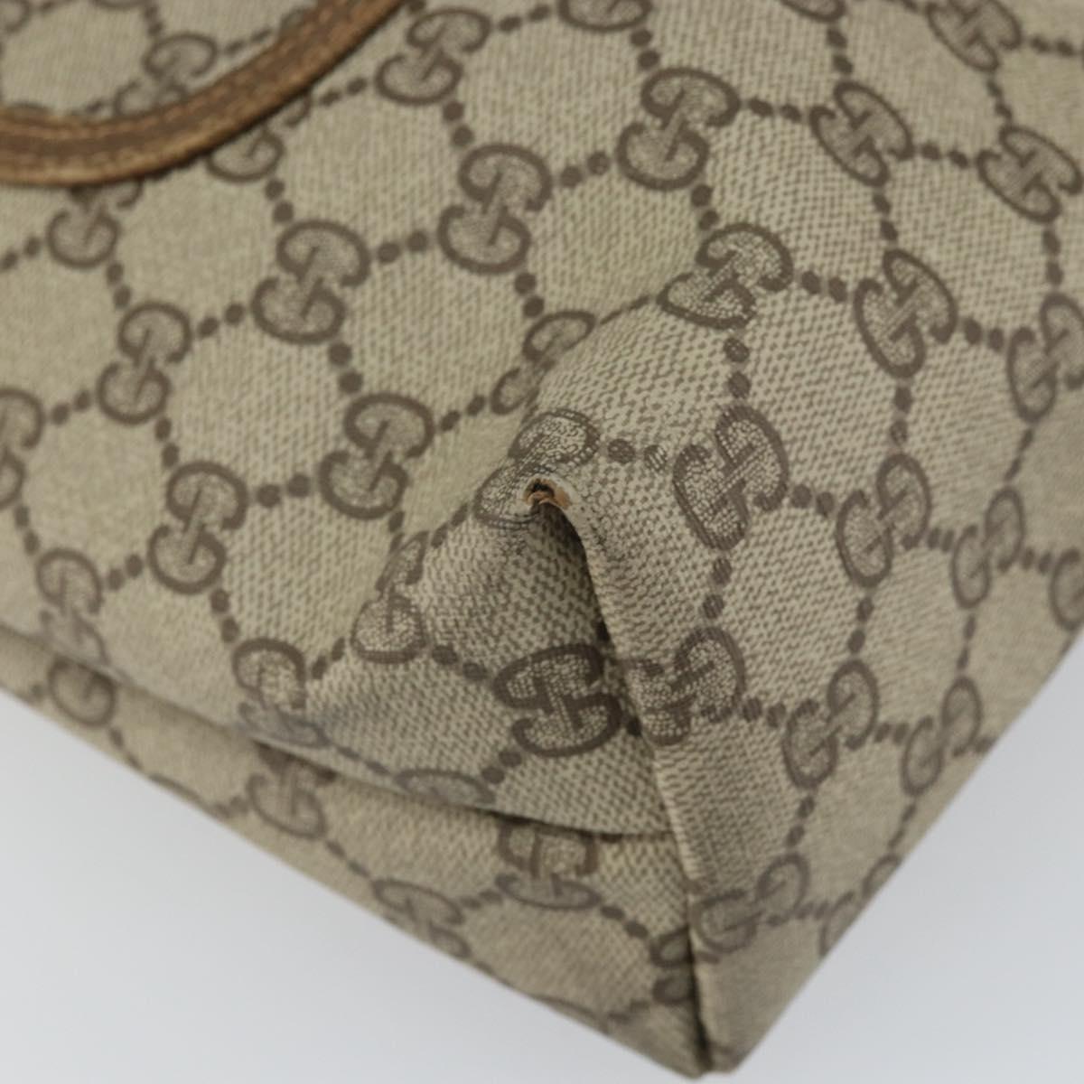 GUCCI GG Supreme Web Sherry Line Tote Bag PVC Beige 39 02 003 Auth 162194