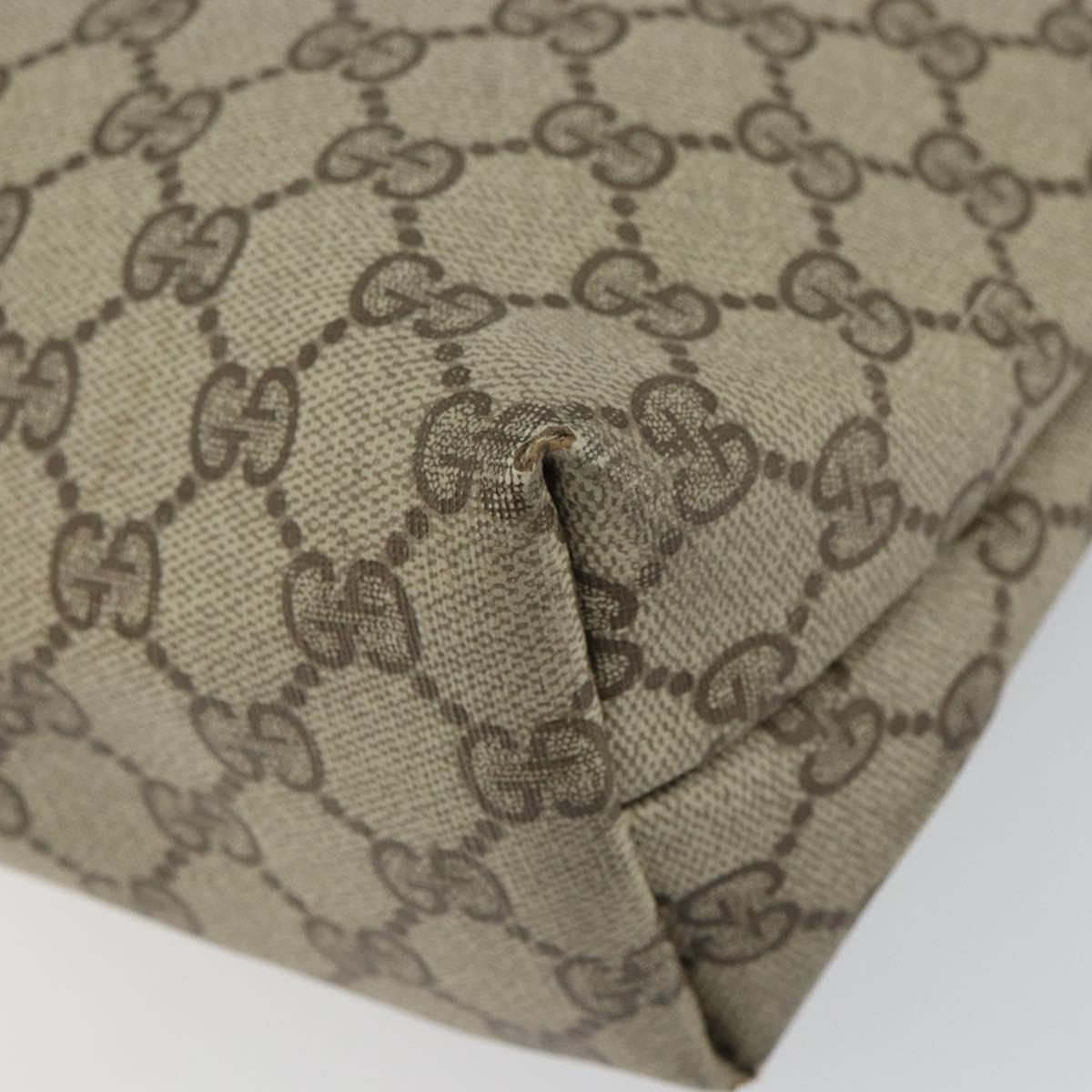 GUCCI GG Supreme Web Sherry Line Tote Bag PVC Beige 39 02 003 Auth 162194
