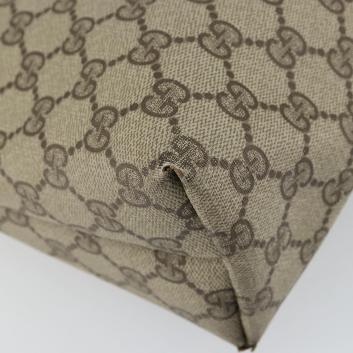 GUCCI GG Supreme Web Sherry Line Tote Bag PVC Beige 39 02 003 Auth 162194