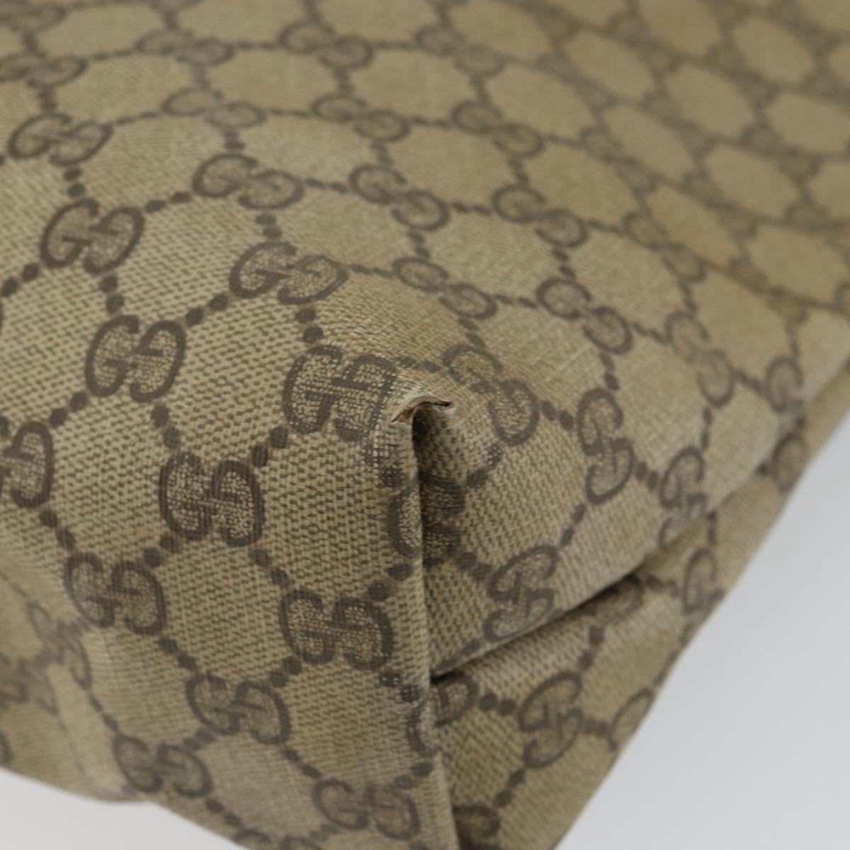GUCCI GG Supreme Web Sherry Line Tote Bag PVC Beige 39 02 003 Auth 162195