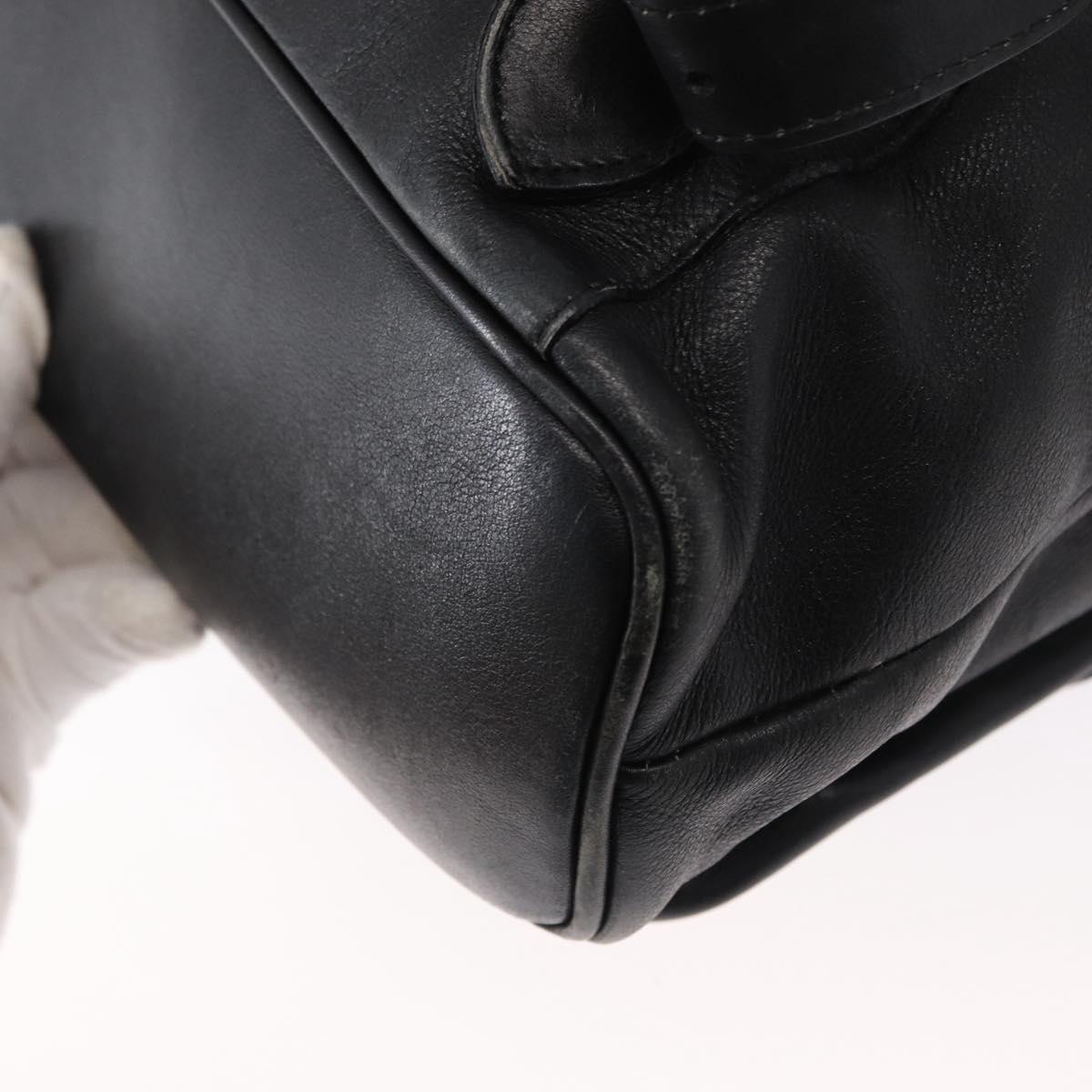 GUCCI Bamboo Backpack Leather Black Gold 003 2058 0016 Auth 162199