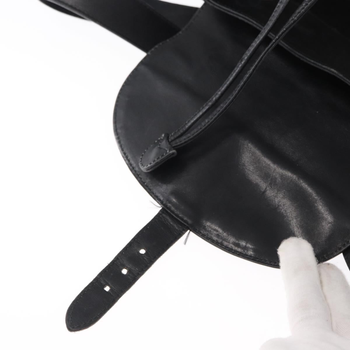 GUCCI Bamboo Backpack Leather Black Gold 003 2058 0016 Auth 162199