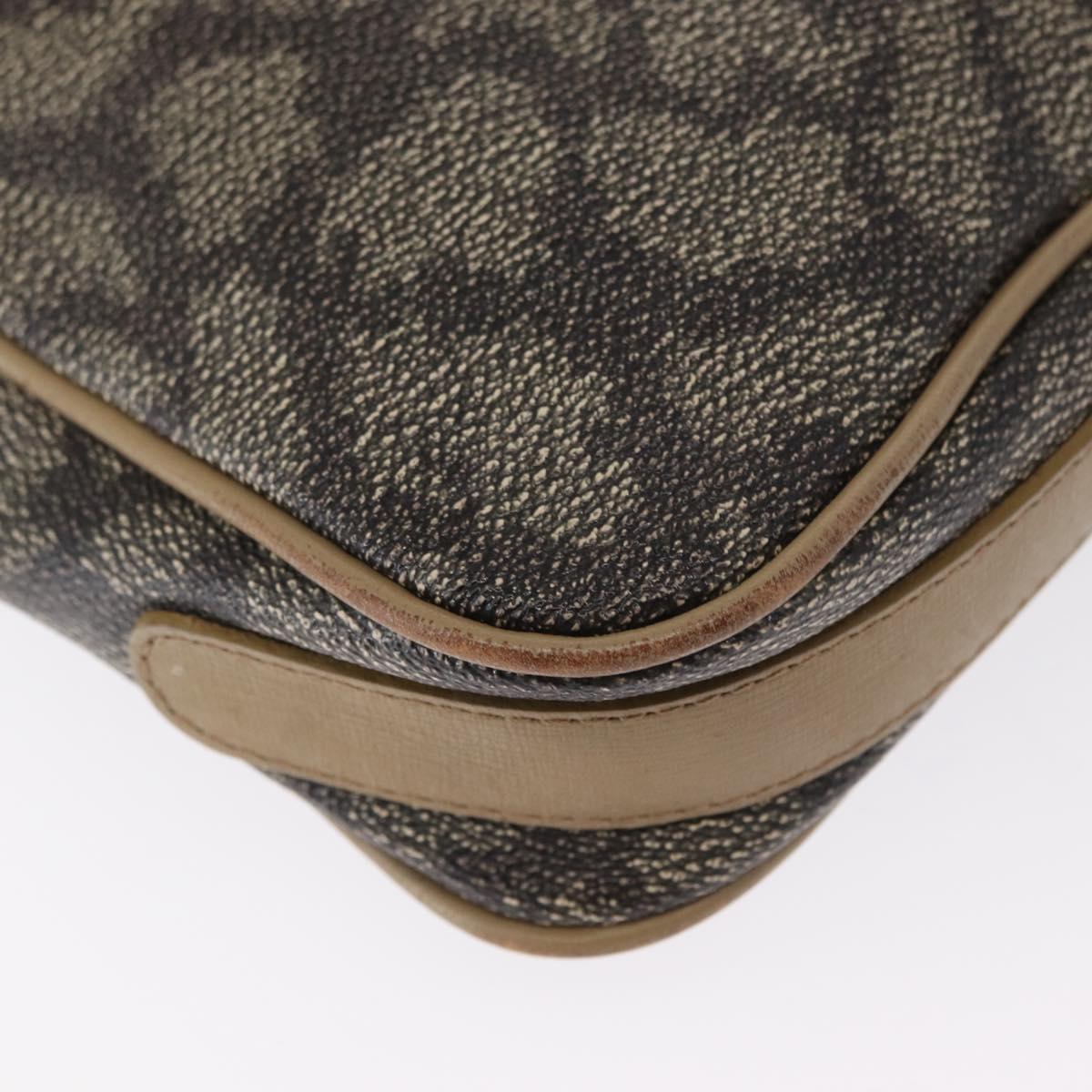 SAINT LAURENT Clutch Bag PVC Leather Beige Gray Auth 162203