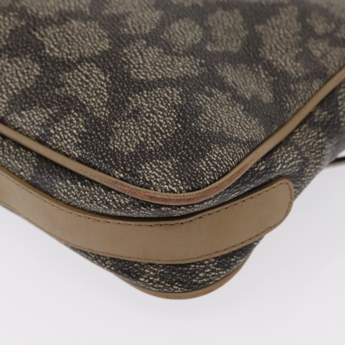 SAINT LAURENT Clutch Bag PVC Leather Beige Gray Auth 162203