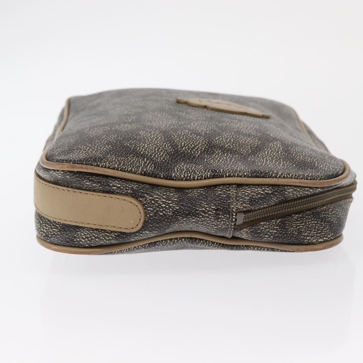 SAINT LAURENT Clutch Bag PVC Leather Beige Gray Auth 162203