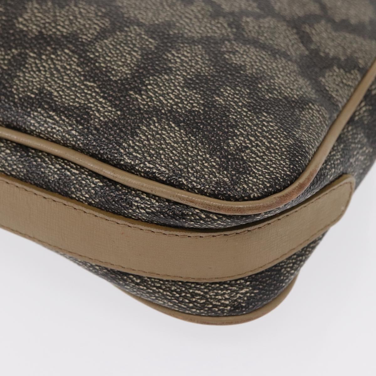 SAINT LAURENT Clutch Bag PVC Leather Beige Gray Auth 162203