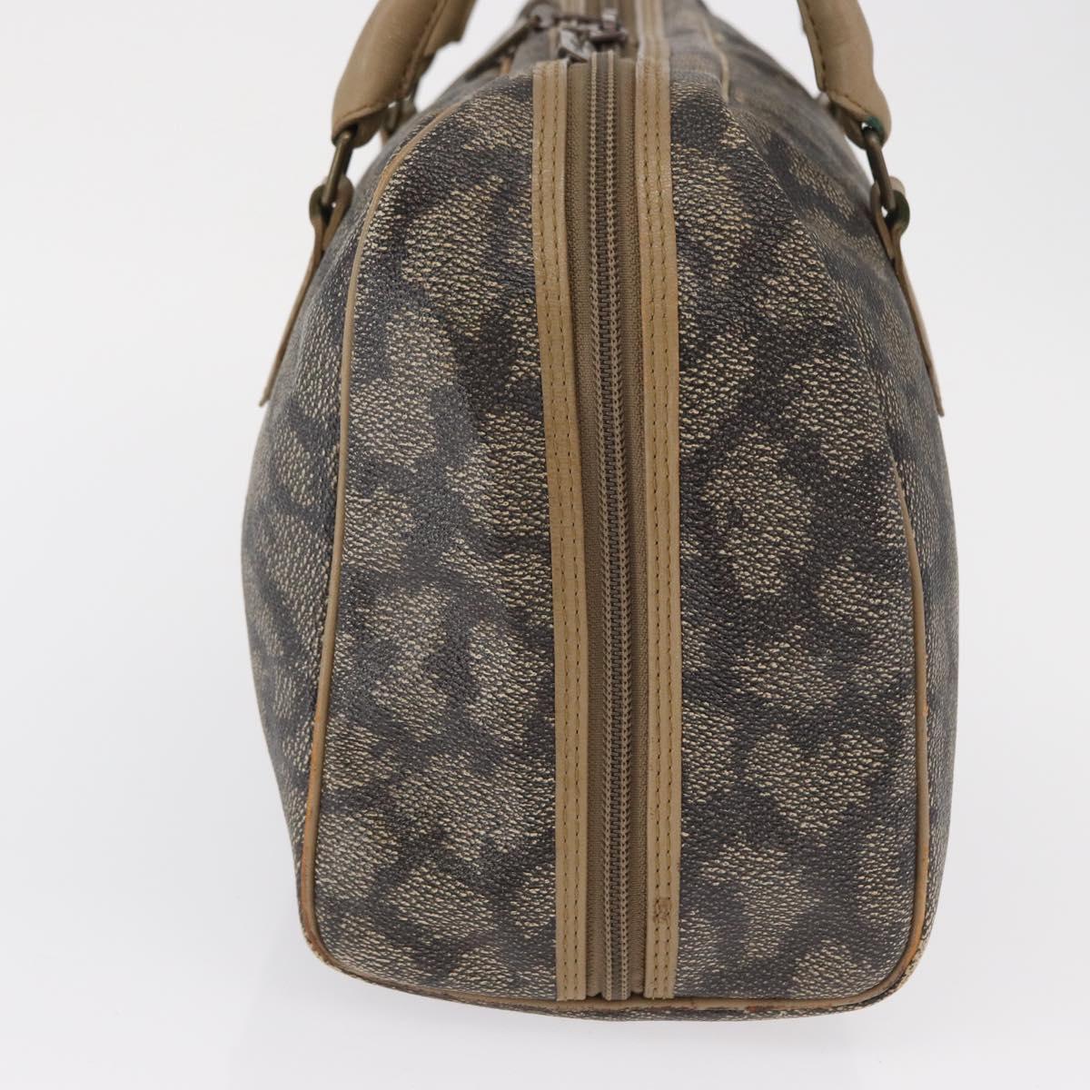 SAINT LAURENT Boston Bag PVC Leather Beige Gray Auth 162204