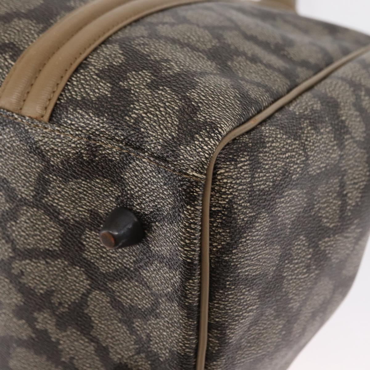 SAINT LAURENT Hand Bag PVC Leather Beige Gray Auth 162205