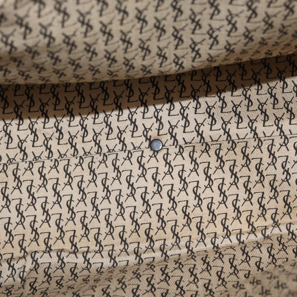 SAINT LAURENT Hand Bag PVC Leather Beige Gray Auth 162205