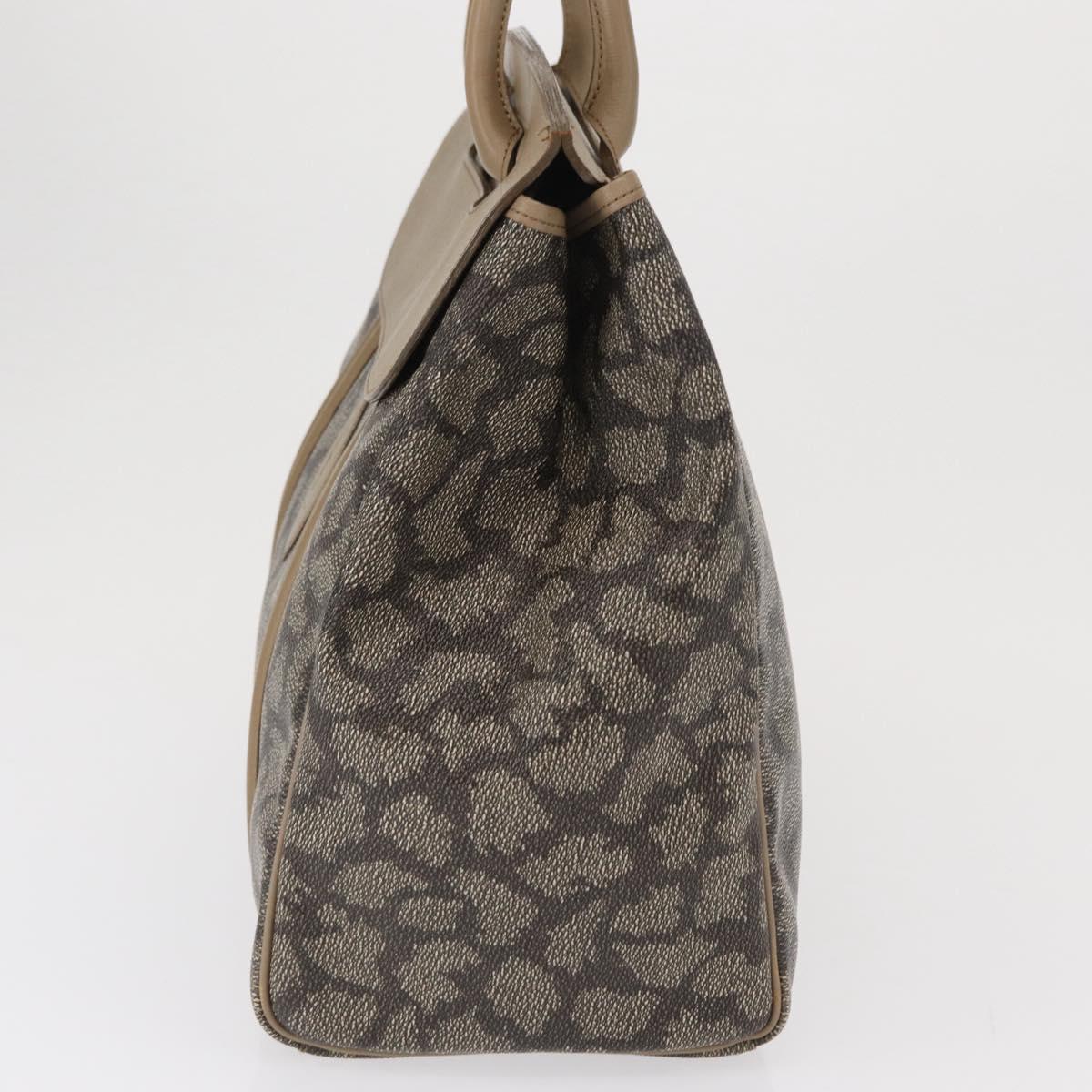 SAINT LAURENT Hand Bag PVC Leather Beige Gray Auth 162205