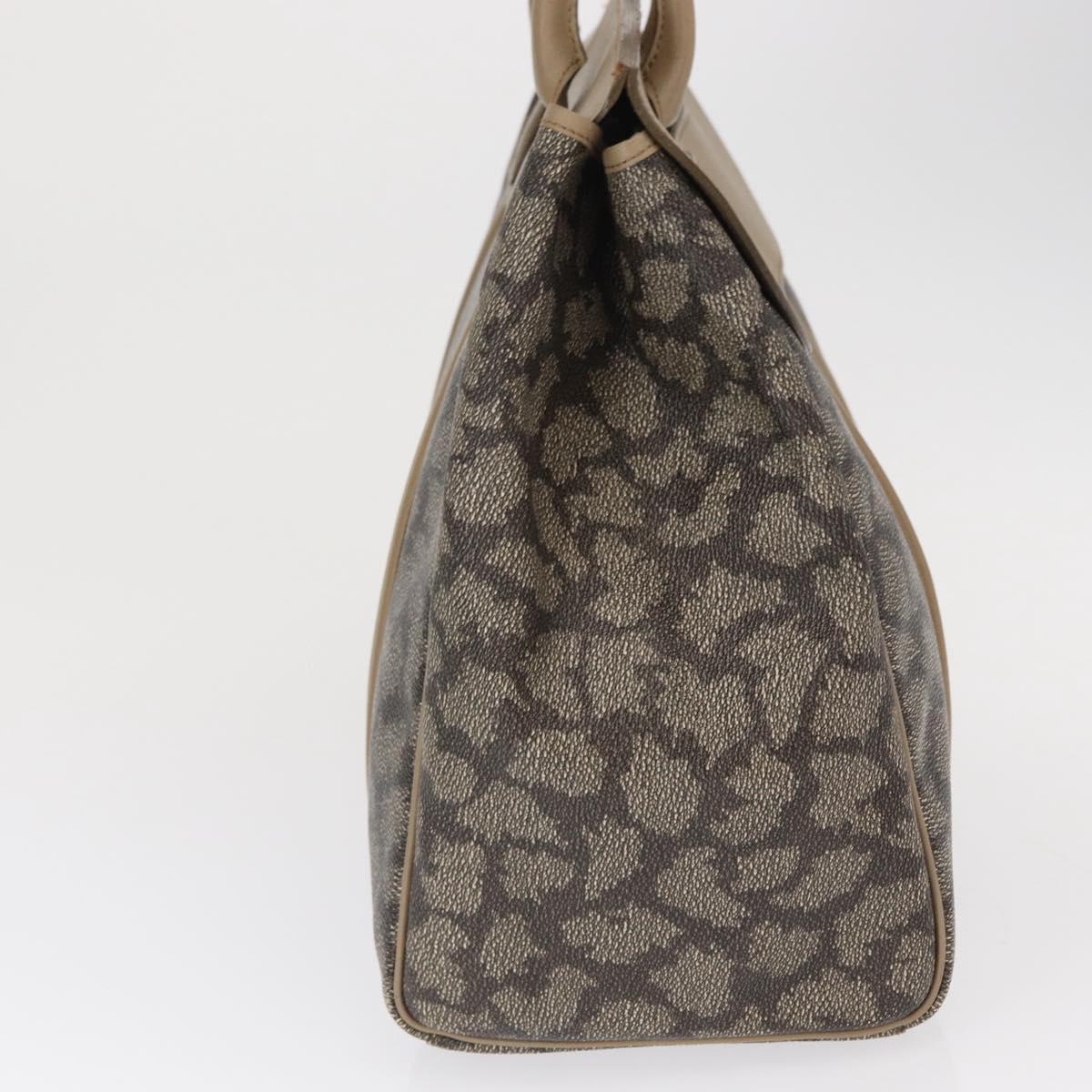 SAINT LAURENT Hand Bag PVC Leather Beige Gray Auth 162205