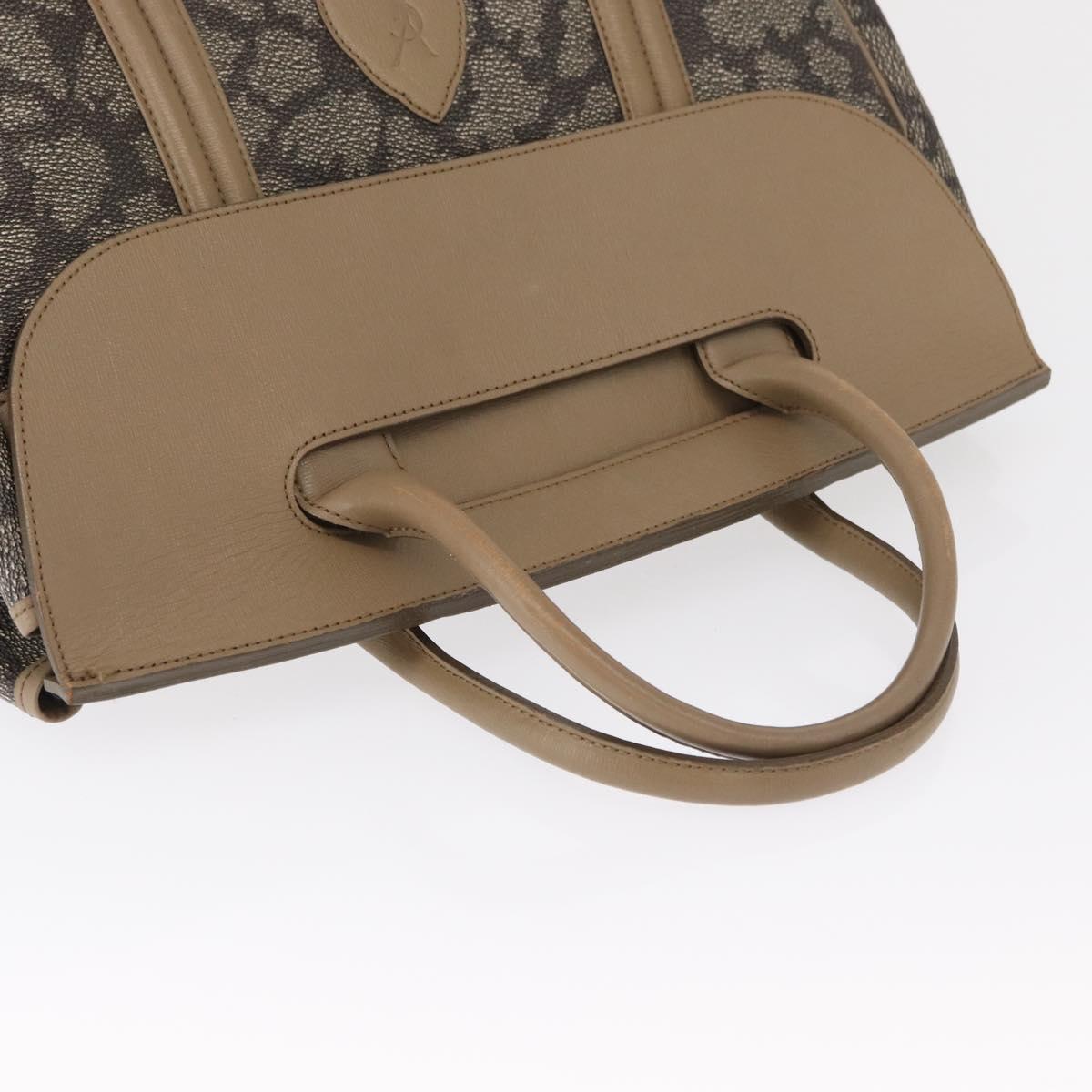 SAINT LAURENT Hand Bag PVC Leather Beige Gray Auth 162205