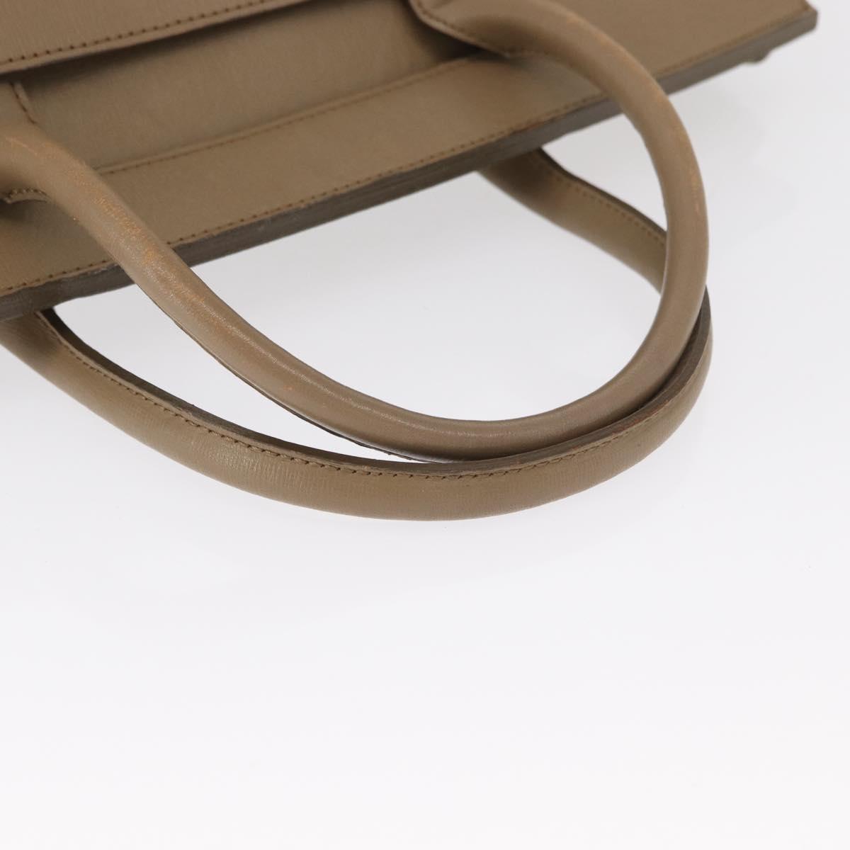 SAINT LAURENT Hand Bag PVC Leather Beige Gray Auth 162205