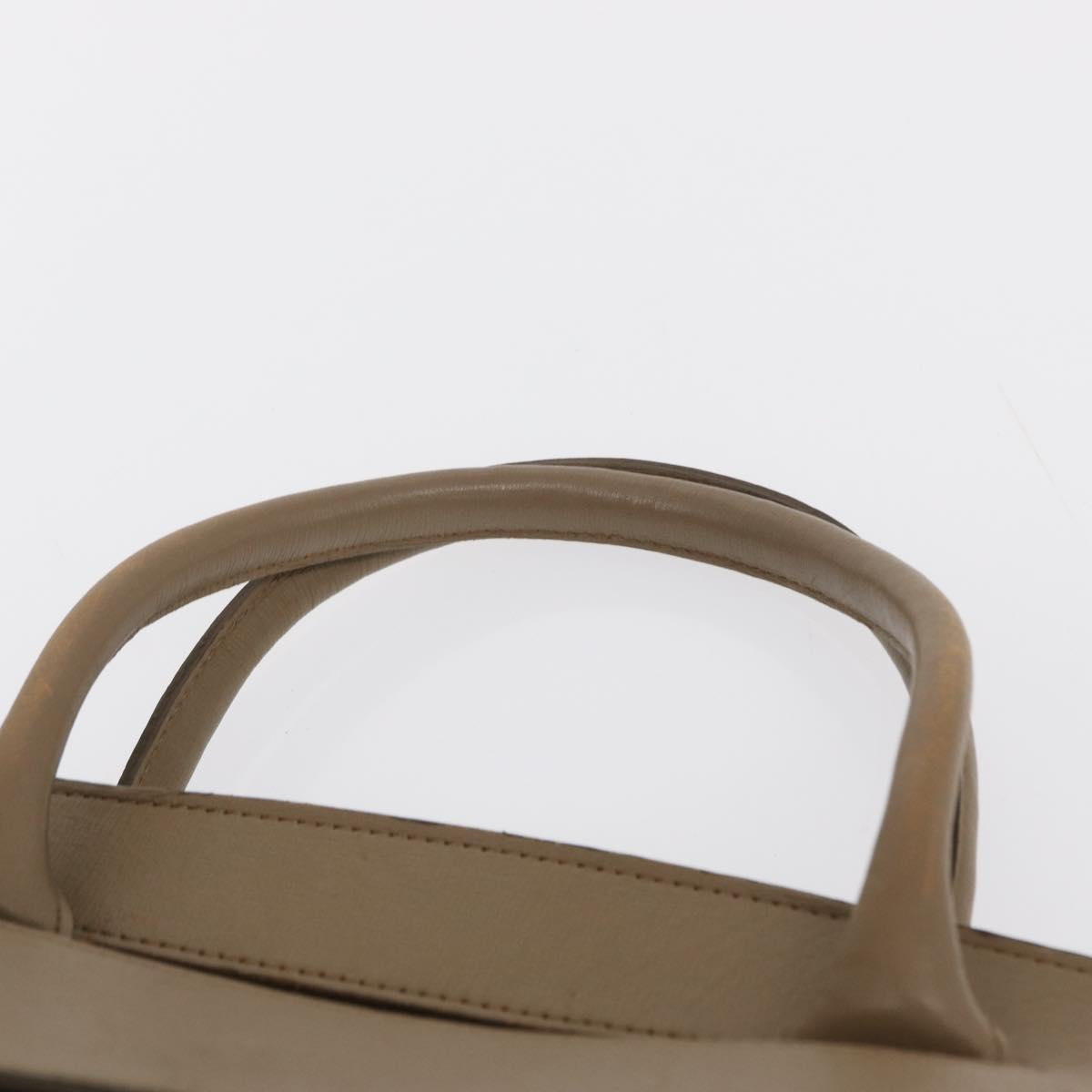 SAINT LAURENT Hand Bag PVC Leather Beige Gray Auth 162205